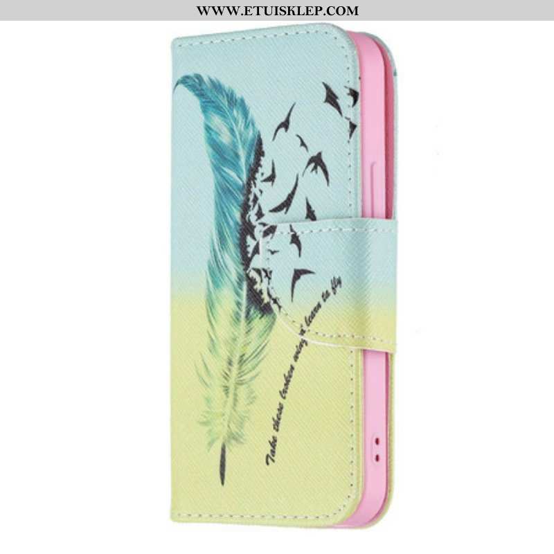 Etui Folio do iPhone 13 Mini Uczyć Się Latać